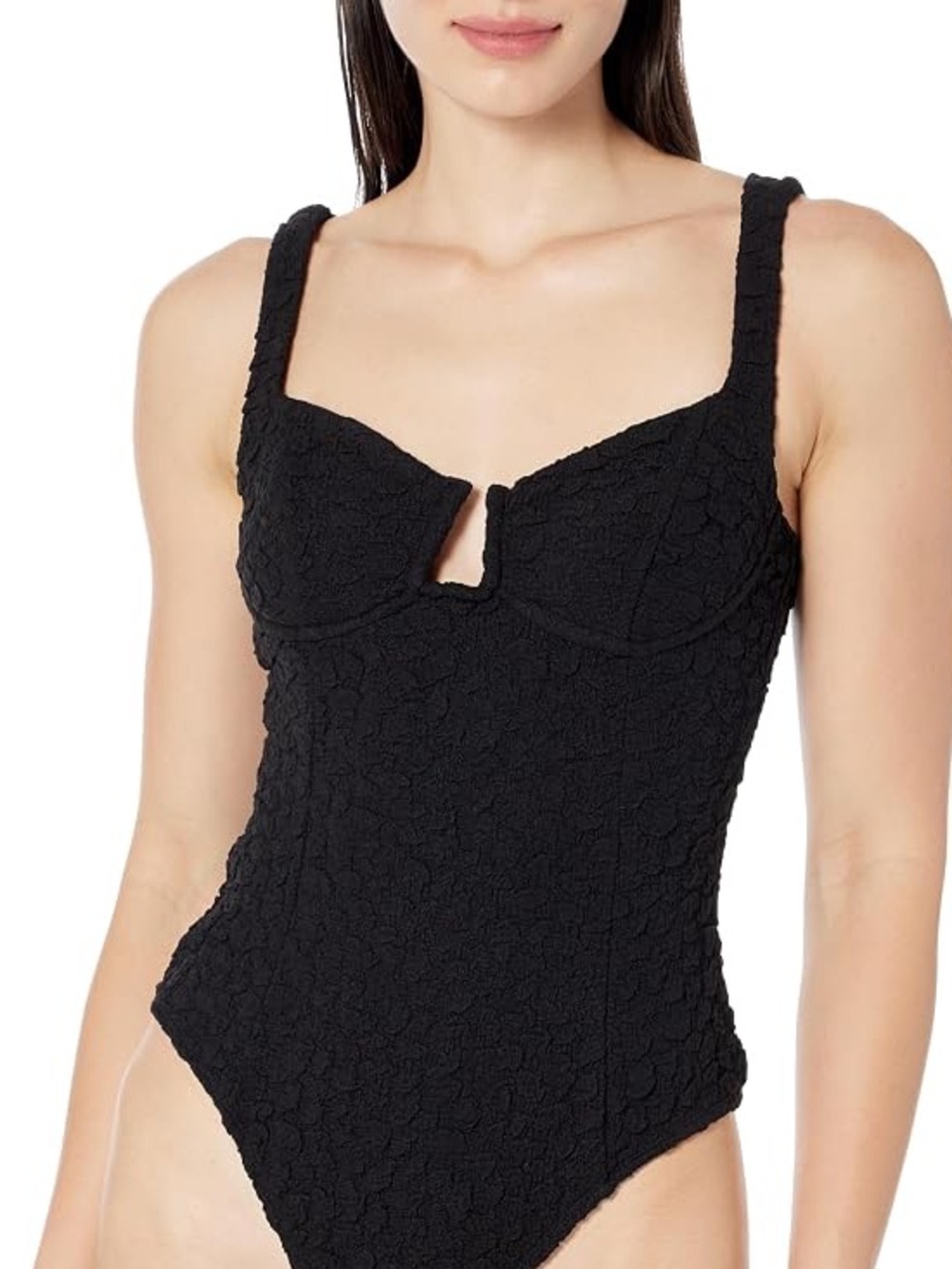 Textured Black Bodysuit